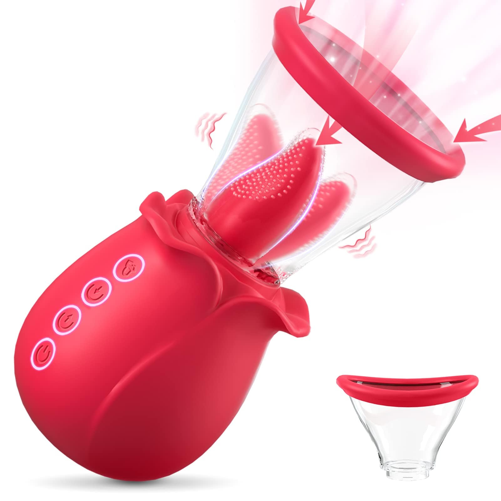 Aroselove - 3 in 1 Sucking &Licking Rose Vibrators - Aroselove