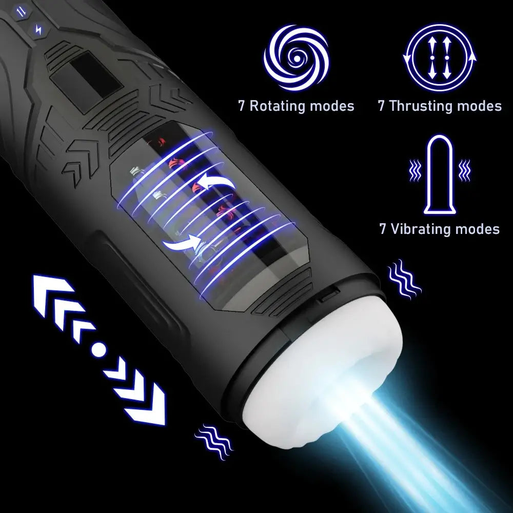 Roar – Vibrating Thrusting & Rotating Auto Stroker Male Masturbator with Suction Cup