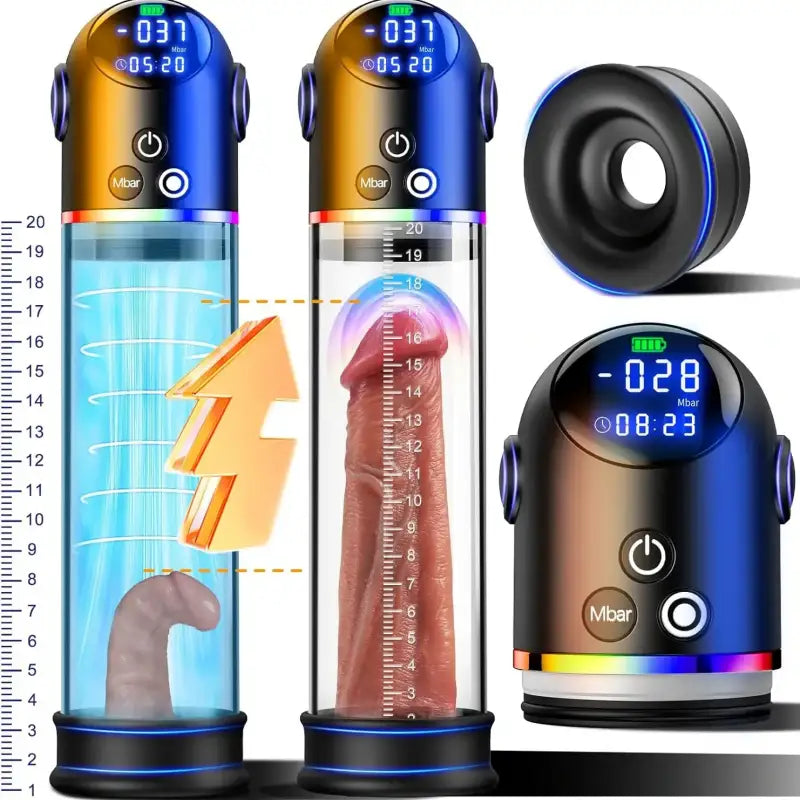 Rocco-Newest version Automatic Penis Pump with 4 Suction Modes for Enlargement