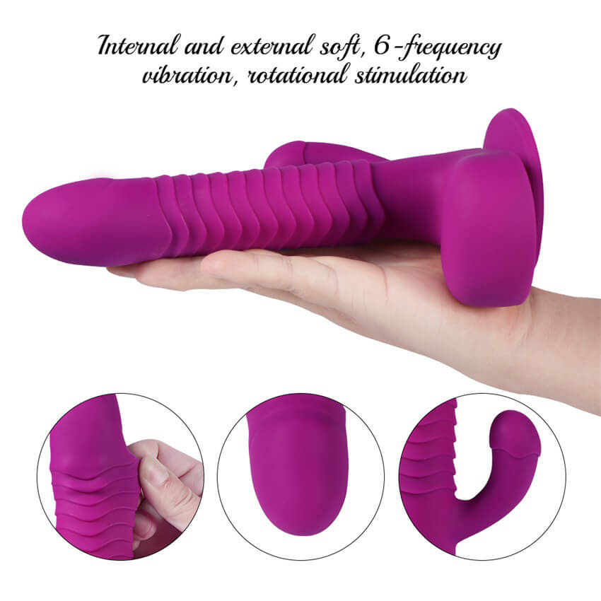 Rotating and Thrusting Suction Cup Rabbit-Style Dildo 8.25 Inch