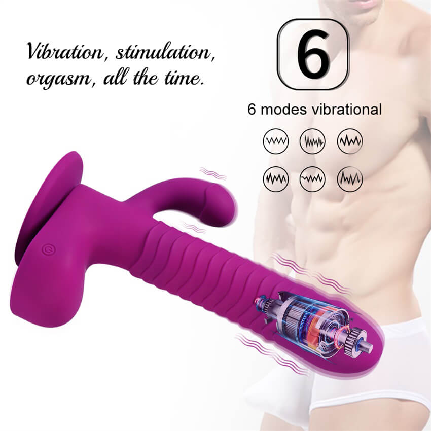 Rotating and Thrusting Suction Cup Rabbit-Style Dildo 8.25 Inch