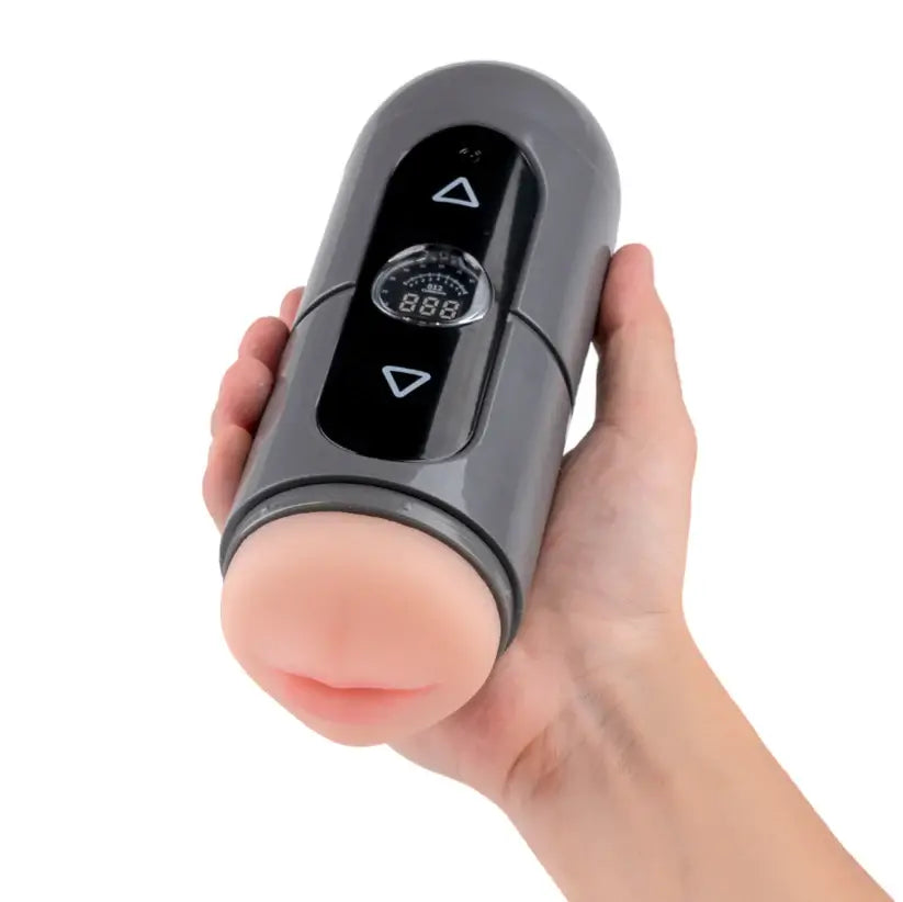 Double Delight – 20cm Double-ended Realistic Mouth & Vagina Vibrating BJ Machine