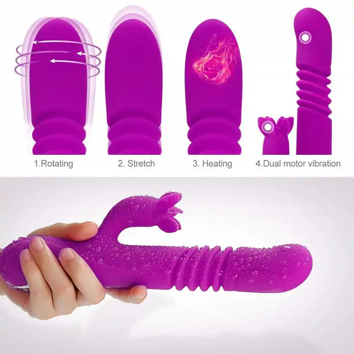 Seraphina 3 Telescopic Vibration 7 Rotating Heating Bendable Vibrator for Clitoral and G-spot Stimulation
