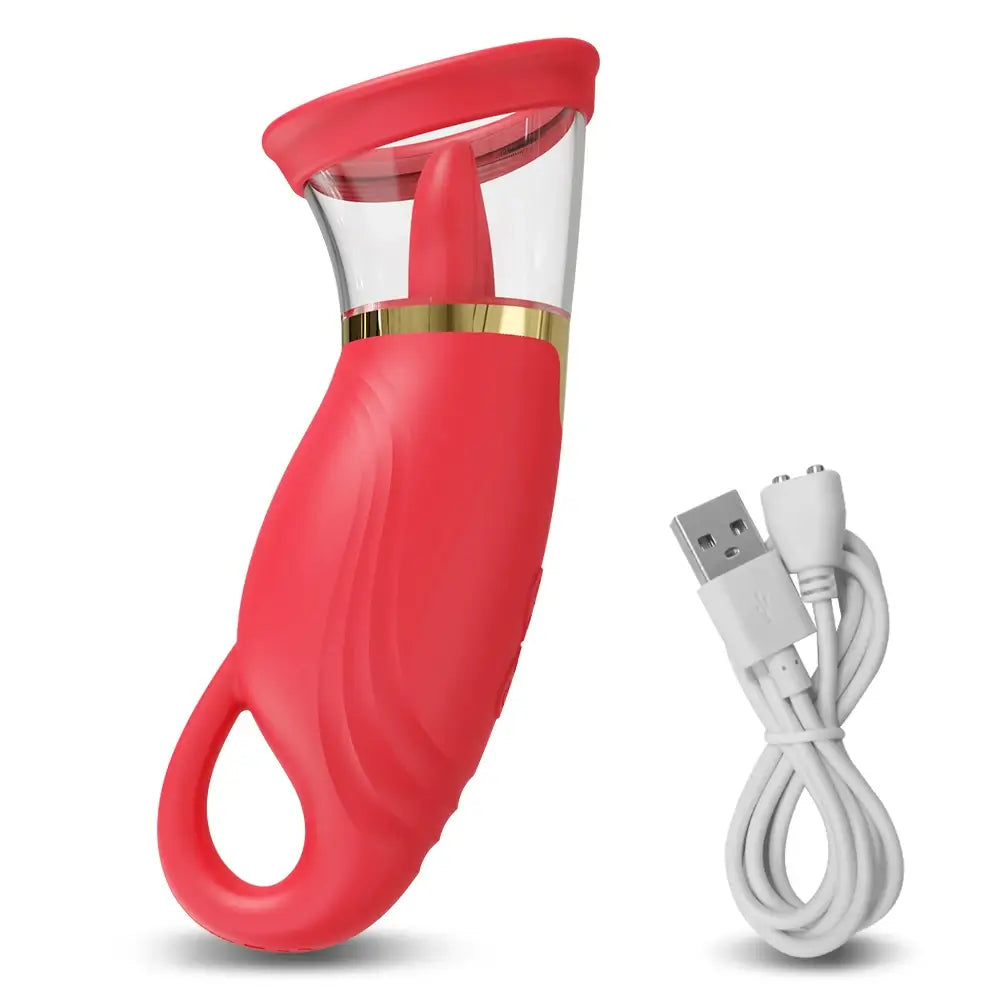 Sierra 4 Suction Intensity 9 Tongue-licking & Vibrating Clit Nipple Stimulator