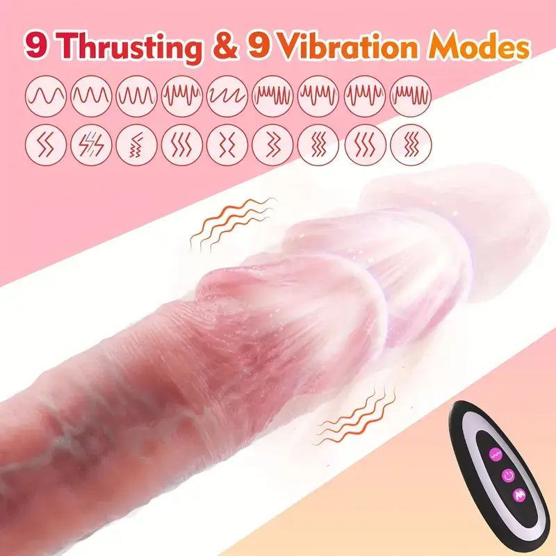 PAPLISS Silicone Slim 7 Thrusting 10 Vibrating Swinging Heating Dildo for Beginners