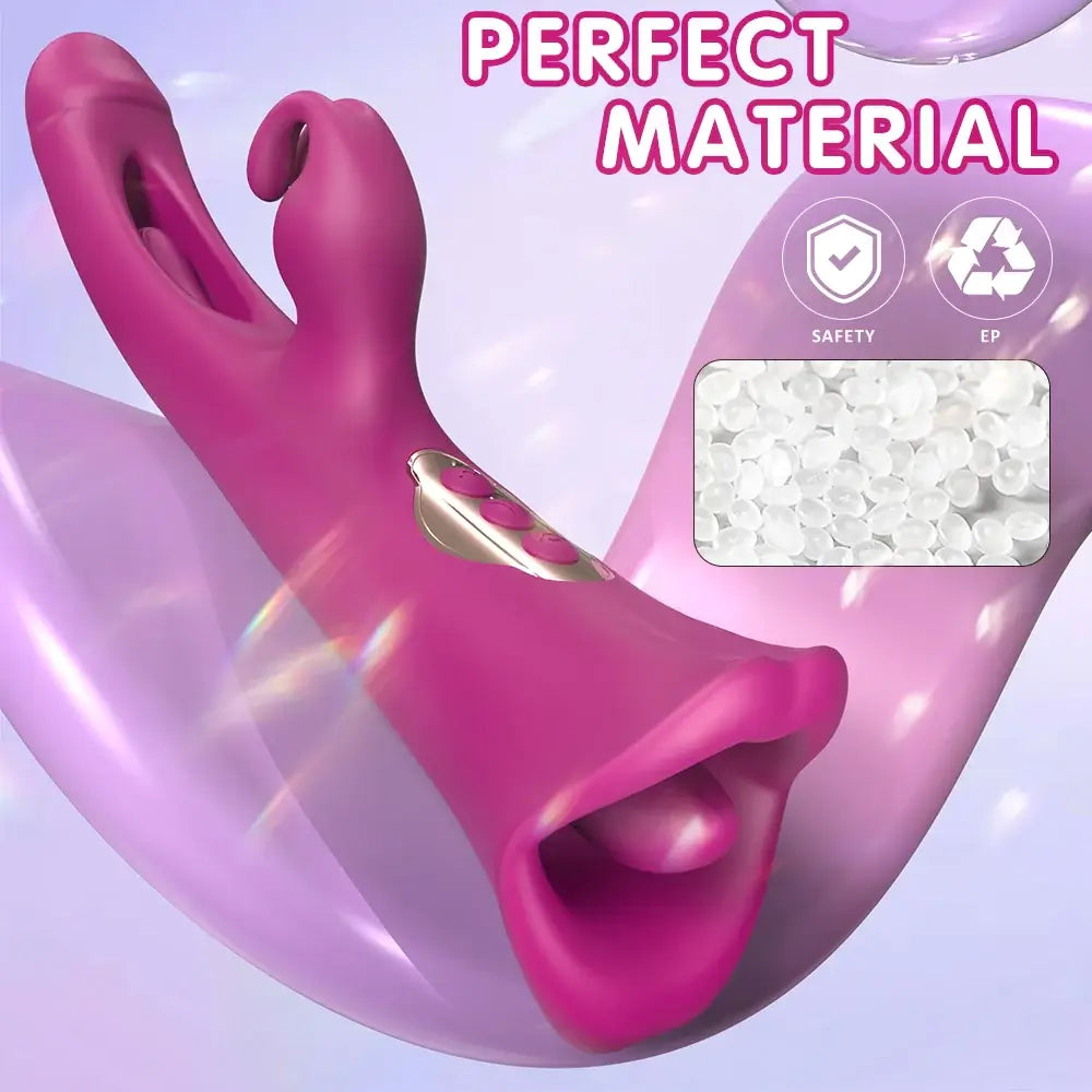 Sophia Clit Nipple Anal Stimulation Rabbit Licking Vibrating Flapping 4 IN 1 Stimulator