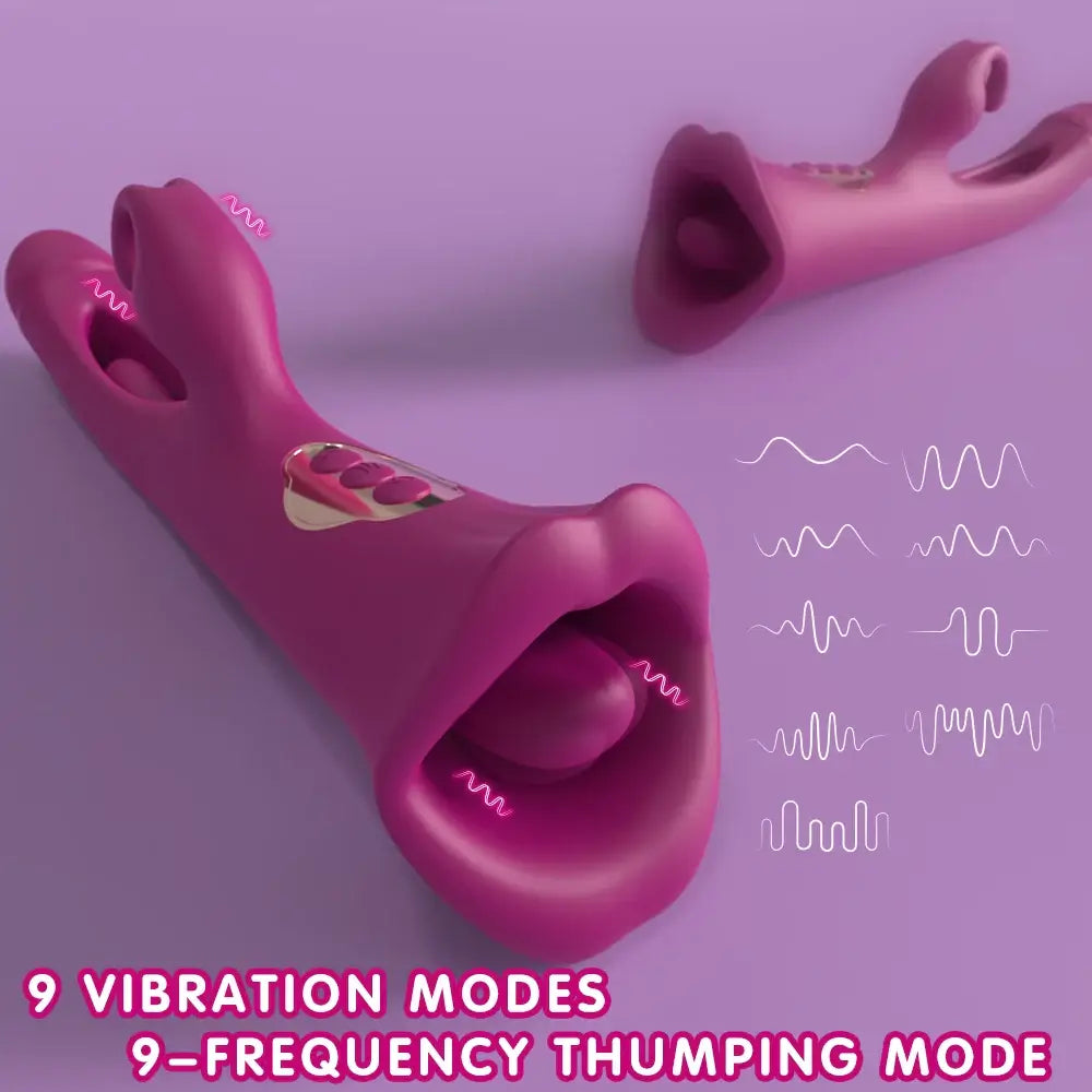Sophia Clit Nipple Anal Stimulation Rabbit Licking Vibrating Flapping 4 IN 1 Stimulator