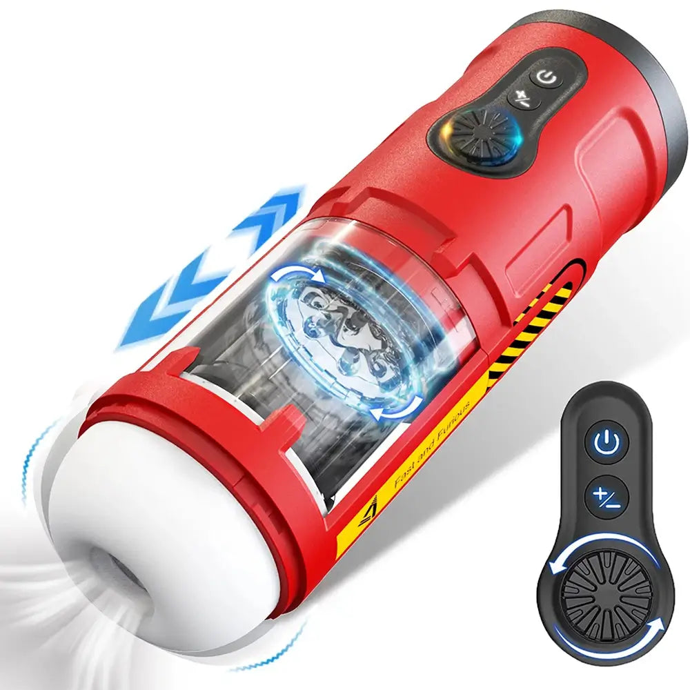 PAPLISS Stepless Adjusting Thrusting Rotating Male Masturbator with Visible Channel