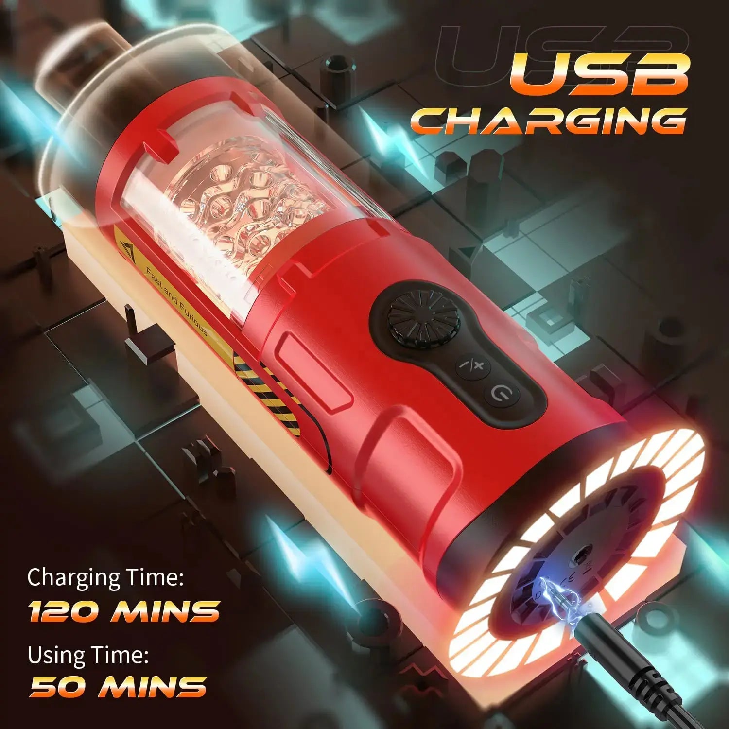 PAPLISS Stepless Adjusting Thrusting Rotating Male Masturbator with Visible Channel