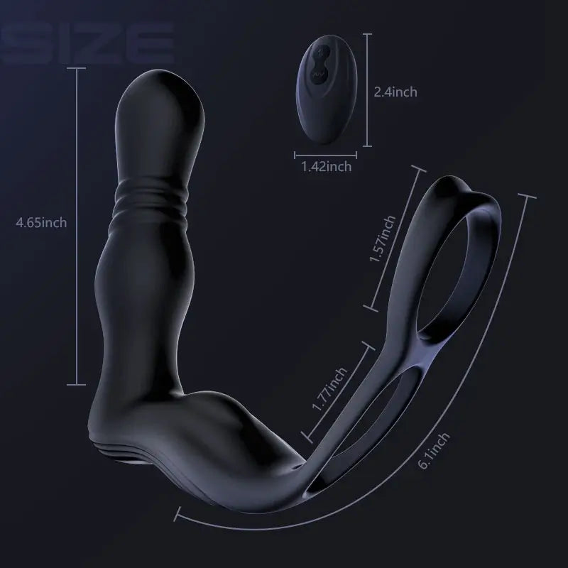 THOR 3 Thrusting 10 Vibrating Dual Cock Rings Prostate Massager