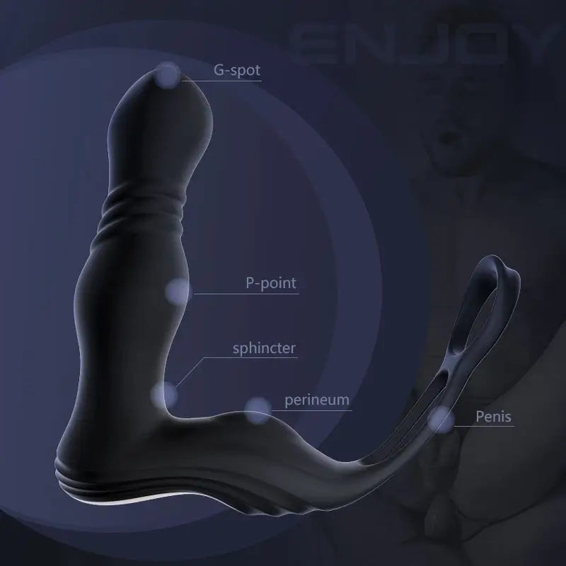 THOR 3 Thrusting 10 Vibrating Dual Cock Rings Prostate Massager