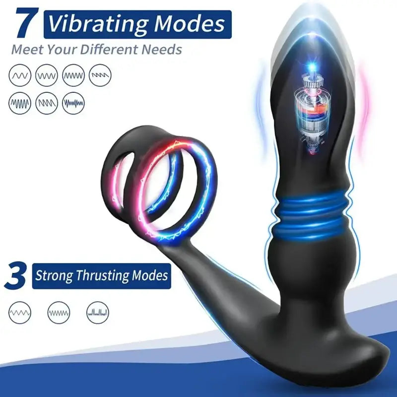 THORY  C Thrusting Prostate Massager with Double Cock Rings