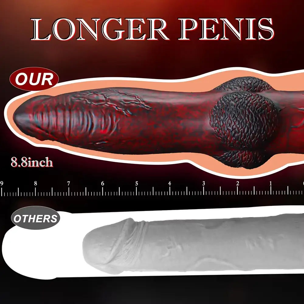 THREESOME – Heating 8 Telescopic Vibrations Knotted Beastly Dildo