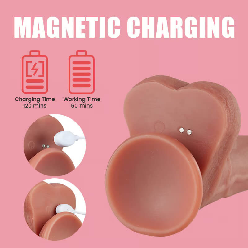 Tatum Higher Frequency Pulsing Thrusts Vibrations 3 Speeds 9 Modes Beginner-friendly Lifelike Dildo 8.66 Inch