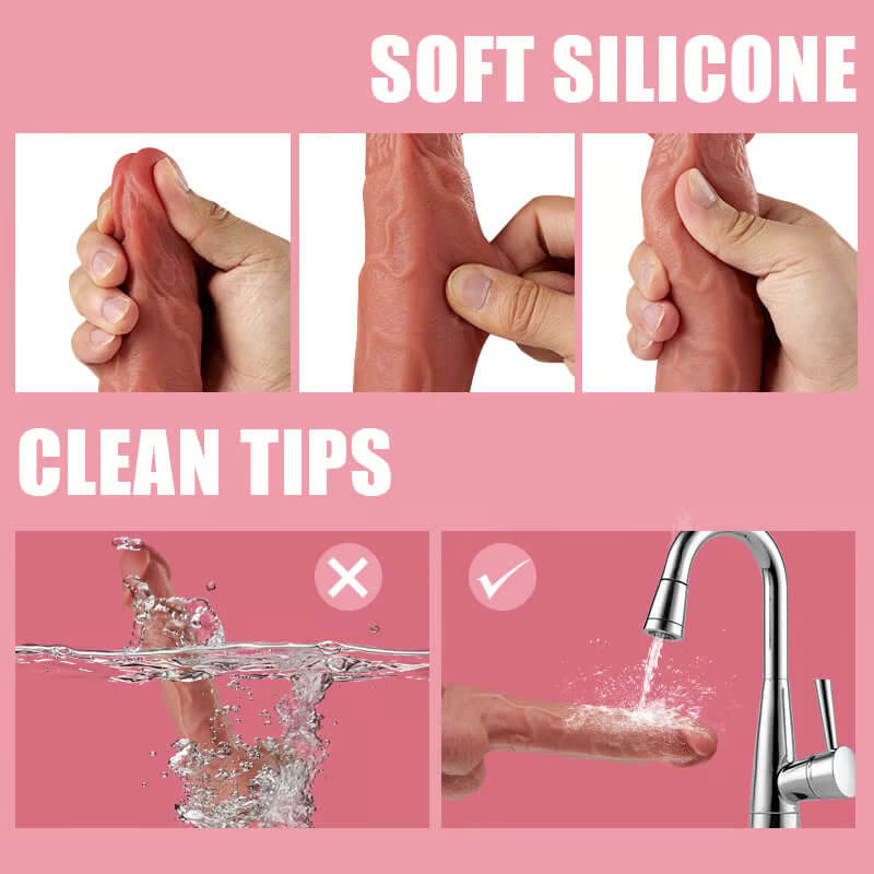 Tatum Higher Frequency Pulsing Thrusts Vibrations 3 Speeds 9 Modes Beginner-friendly Lifelike Dildo 8.66 Inch