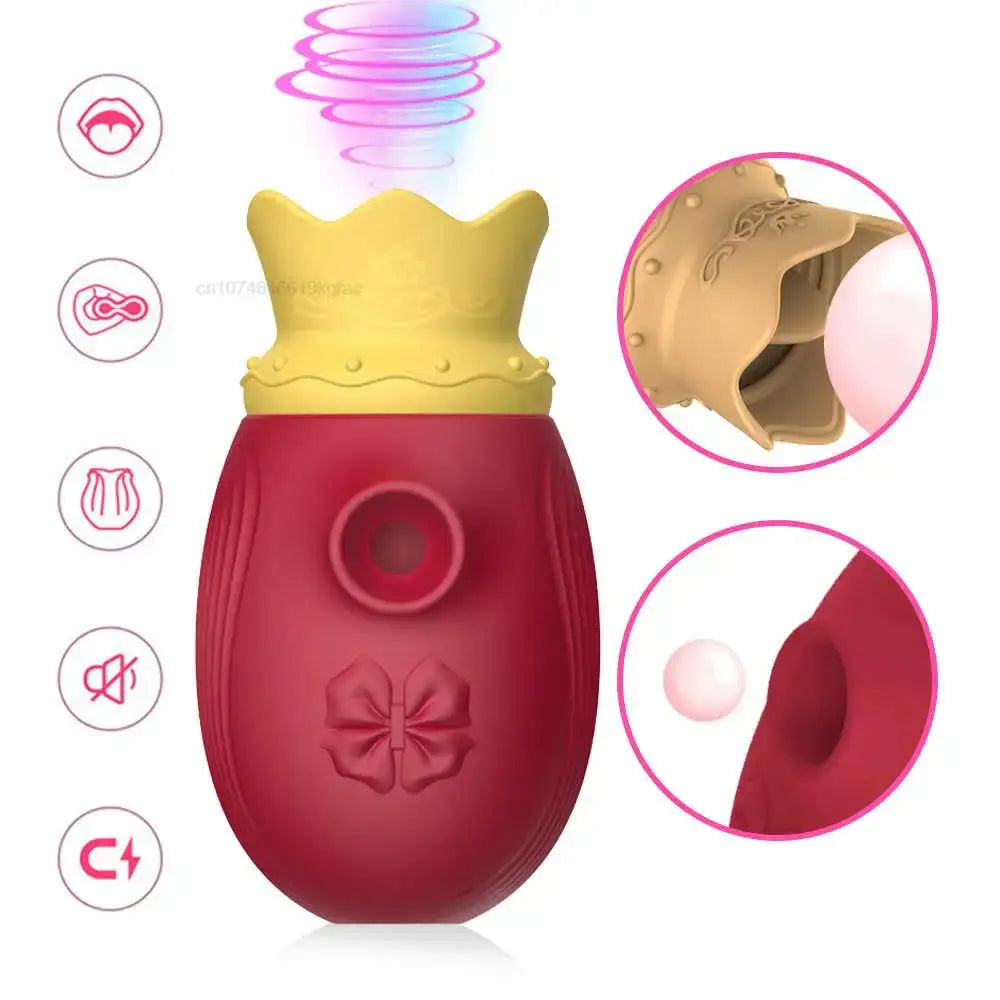 Tiara – Crown Clit Licker Pulsing Wave Tapping Clit Nipple Stimulator