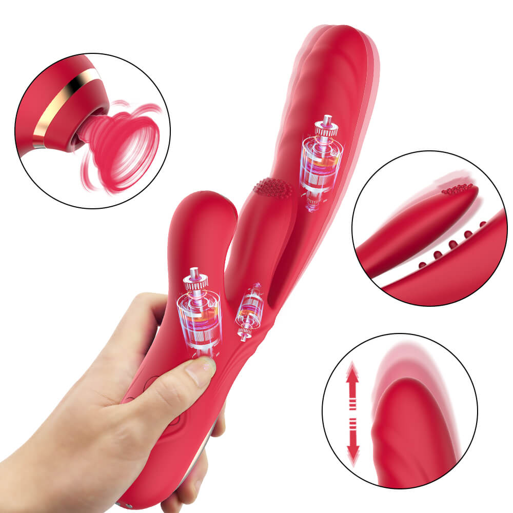 Trinity Clit Sucking Tongue Flapping & Thrusting Rabbit Vibrator