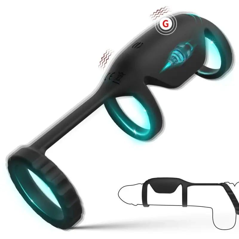 Triple Ring 10 Vibration Couples Use Silicone Material Vibrating Cock Ring