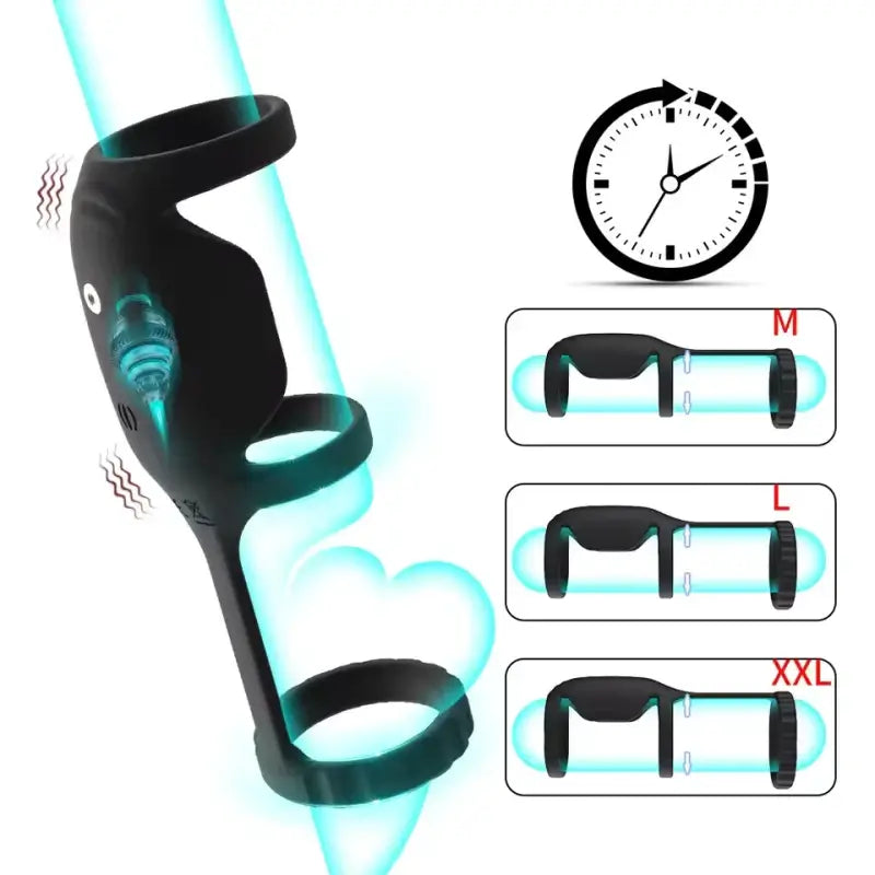 Triple Ring 10 Vibration Couples Use Silicone Material Vibrating Cock Ring