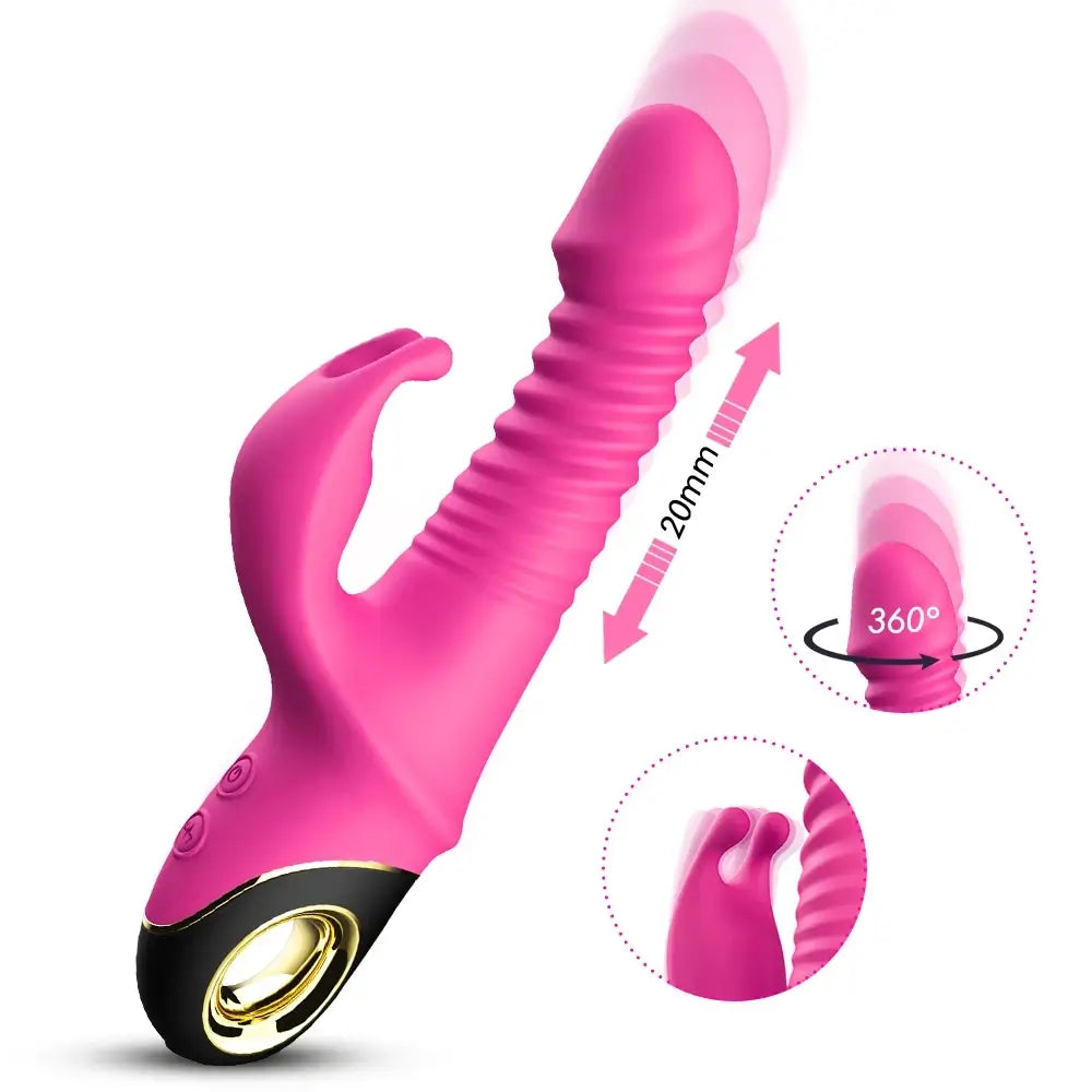 Triple Thrill  C Thrusting & Rotating G-Spot Rabbit Vibrator