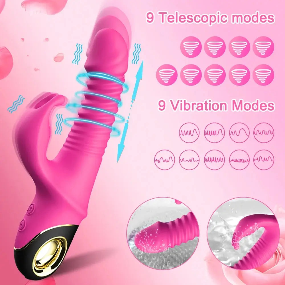 Triple Thrill  C Thrusting & Rotating G-Spot Rabbit Vibrator
