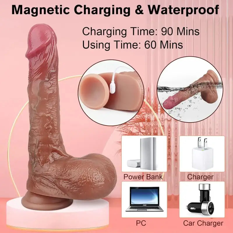 William – 9 Thrusting & Vibrating Modes G Spot Vibrator Heating Dildo with App & Remote Control 8.4 inch