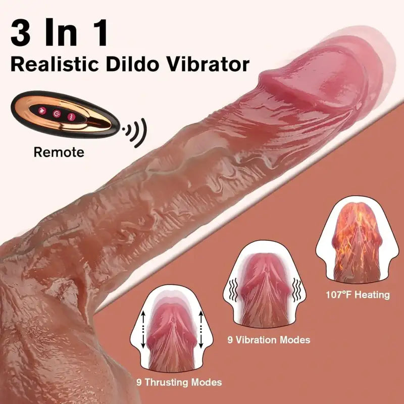 William – 9 Thrusting & Vibrating Modes G Spot Vibrator Heating Dildo with App & Remote Control 8.4 inch