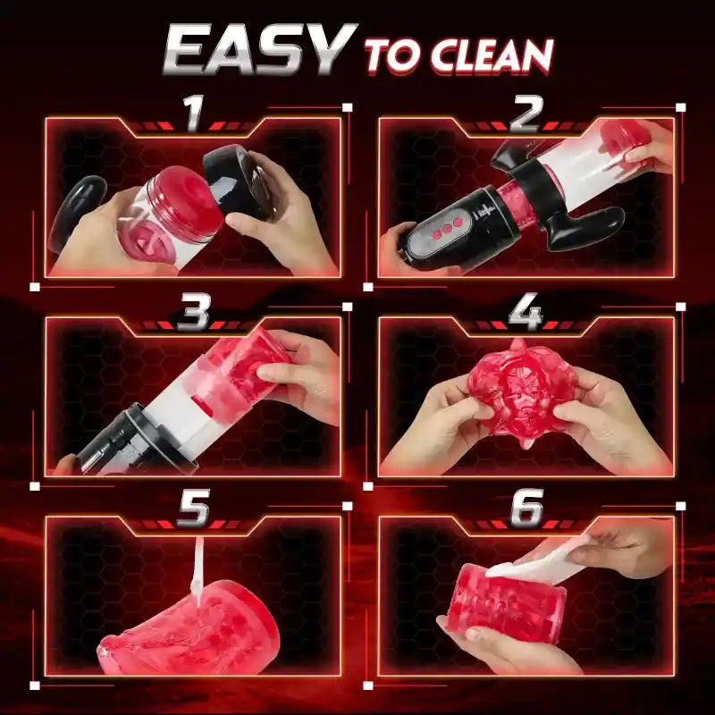 Wine & Beauty Handle Design 9 Thrusting & Rotating 9 Suction Adult Toys Mens Masturbator