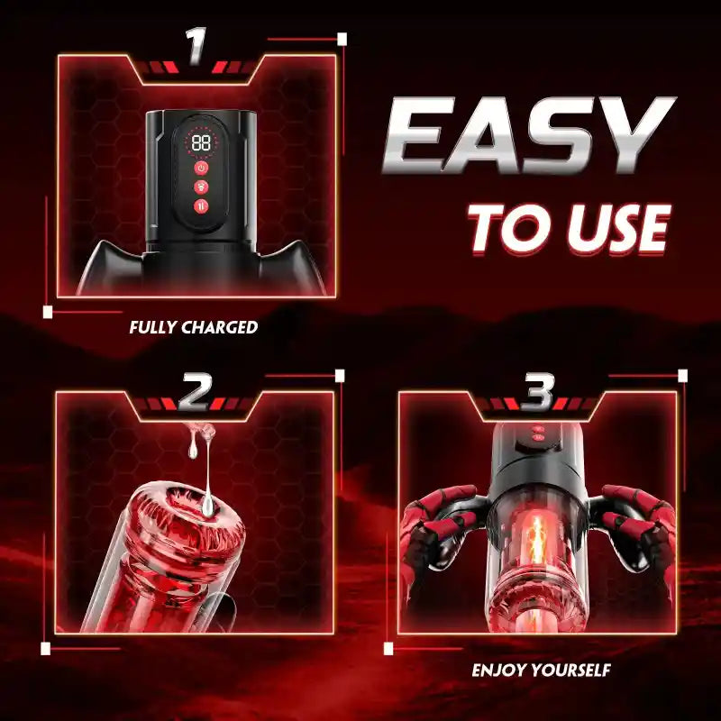 Wine & Beauty Handle Design 9 Thrusting & Rotating 9 Suction Adult Toys Mens Masturbator