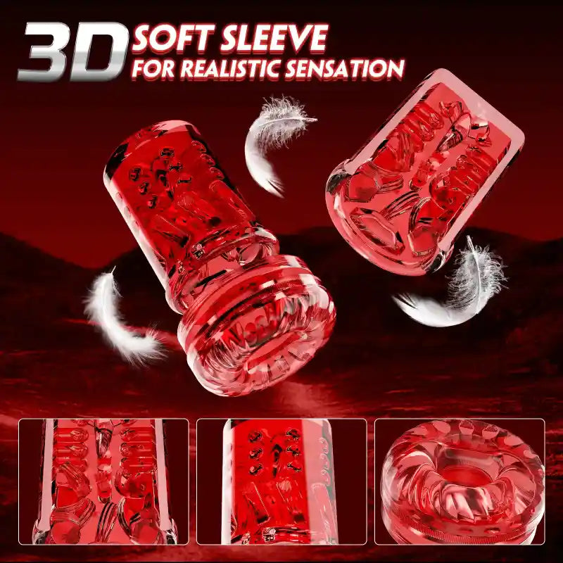 Wine & Beauty Handle Design 9 Thrusting & Rotating 9 Suction Adult Toys Mens Masturbator