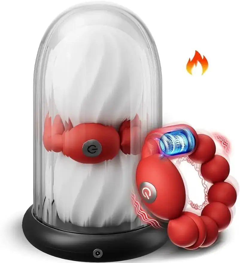 [X’MAS] Joyce Heating & Vibrating Manual Masturbator 3D Textured Vagina Anal Beads