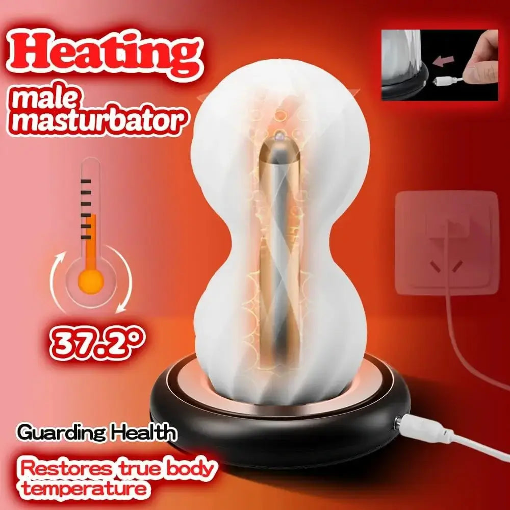[X’MAS] Joyce Heating & Vibrating Manual Masturbator 3D Textured Vagina Anal Beads