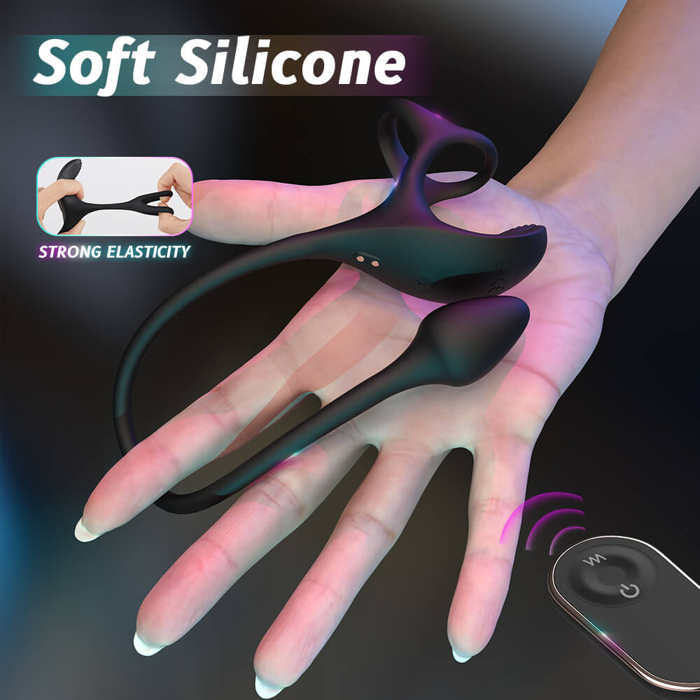 Zenith Spherical Vibrating Anal Plug with Penis Rings