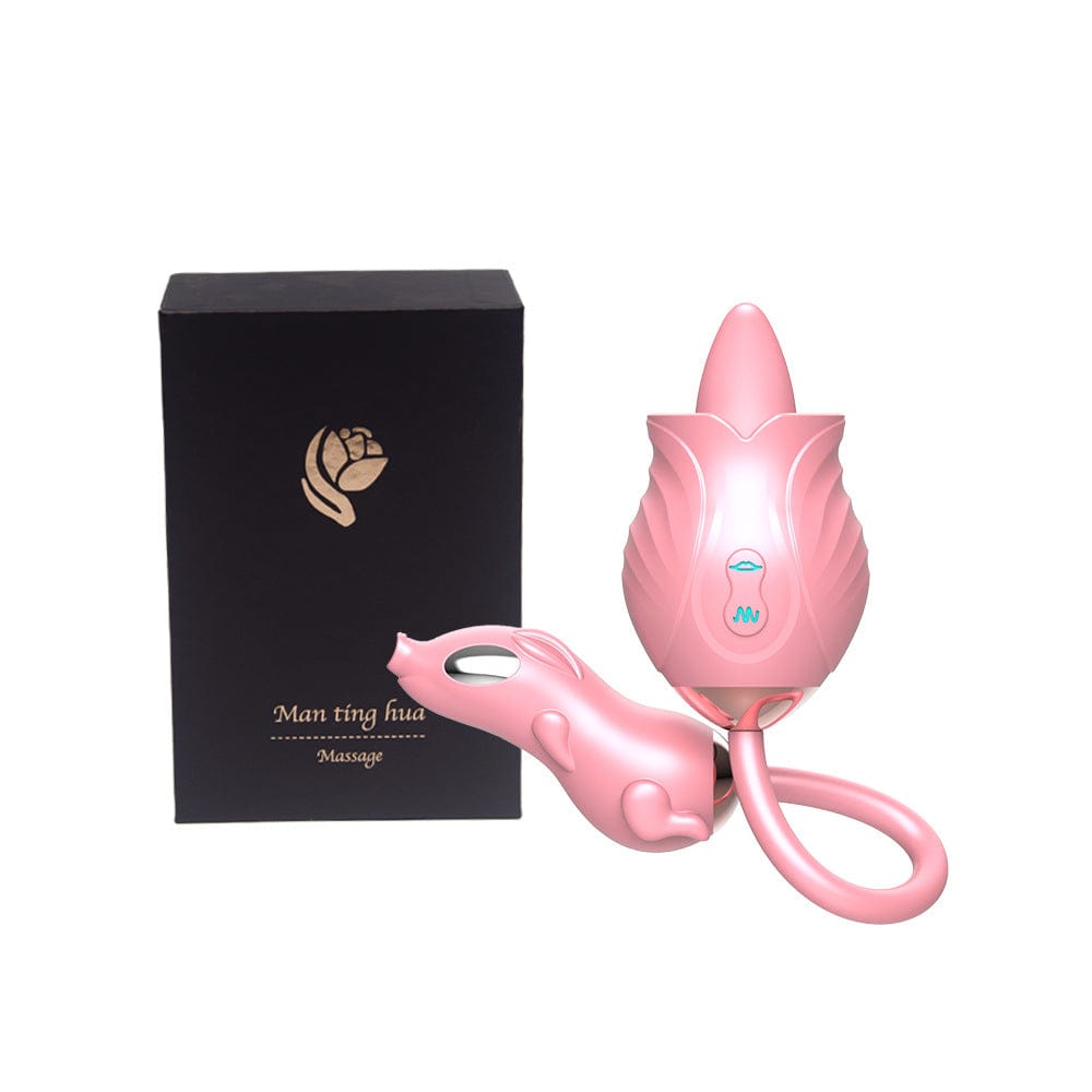 Aroselove - New Rose Double Head Tongue Licking Vibration Jump Egg For Women - Aroselove