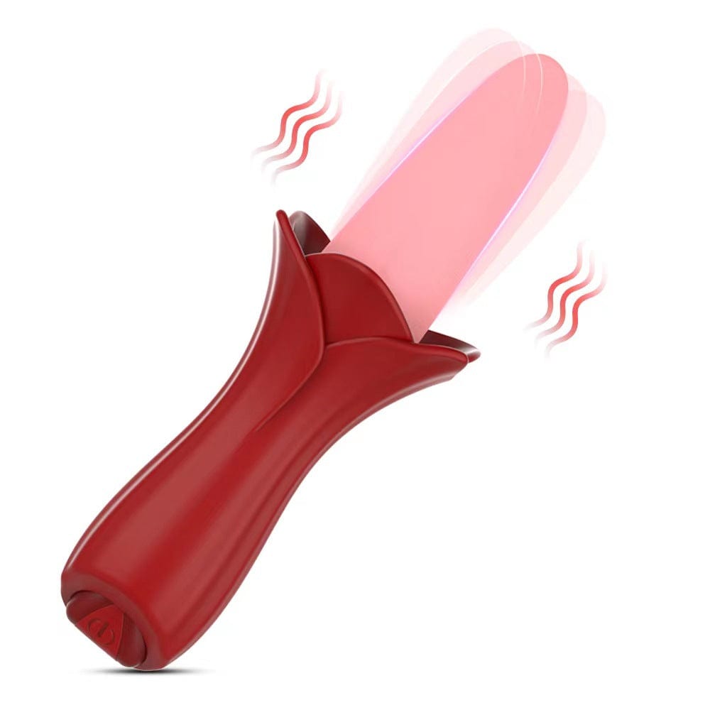 Aroselove - Rose Tongue Vibrating Stick Vaginal Licking Clitoris Stimulator - Aroselove