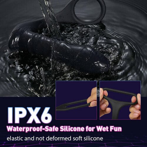Aroselove - 10 Thrilling Vibration 3 Thrusting Silicone Remote Control Cock Ring Anal Vibrator - Aroselove