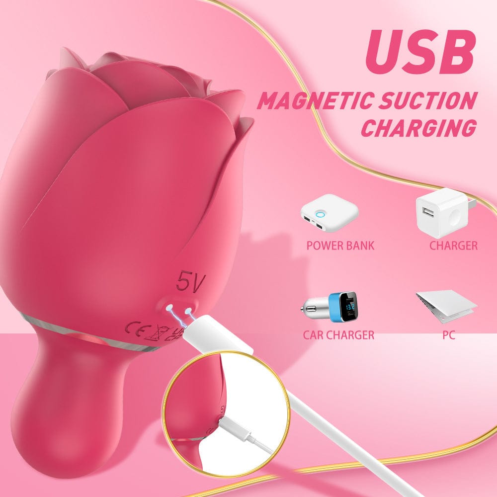 Aroselove - Sucking Tapping And Vibrating Rose Toy - Aroselove