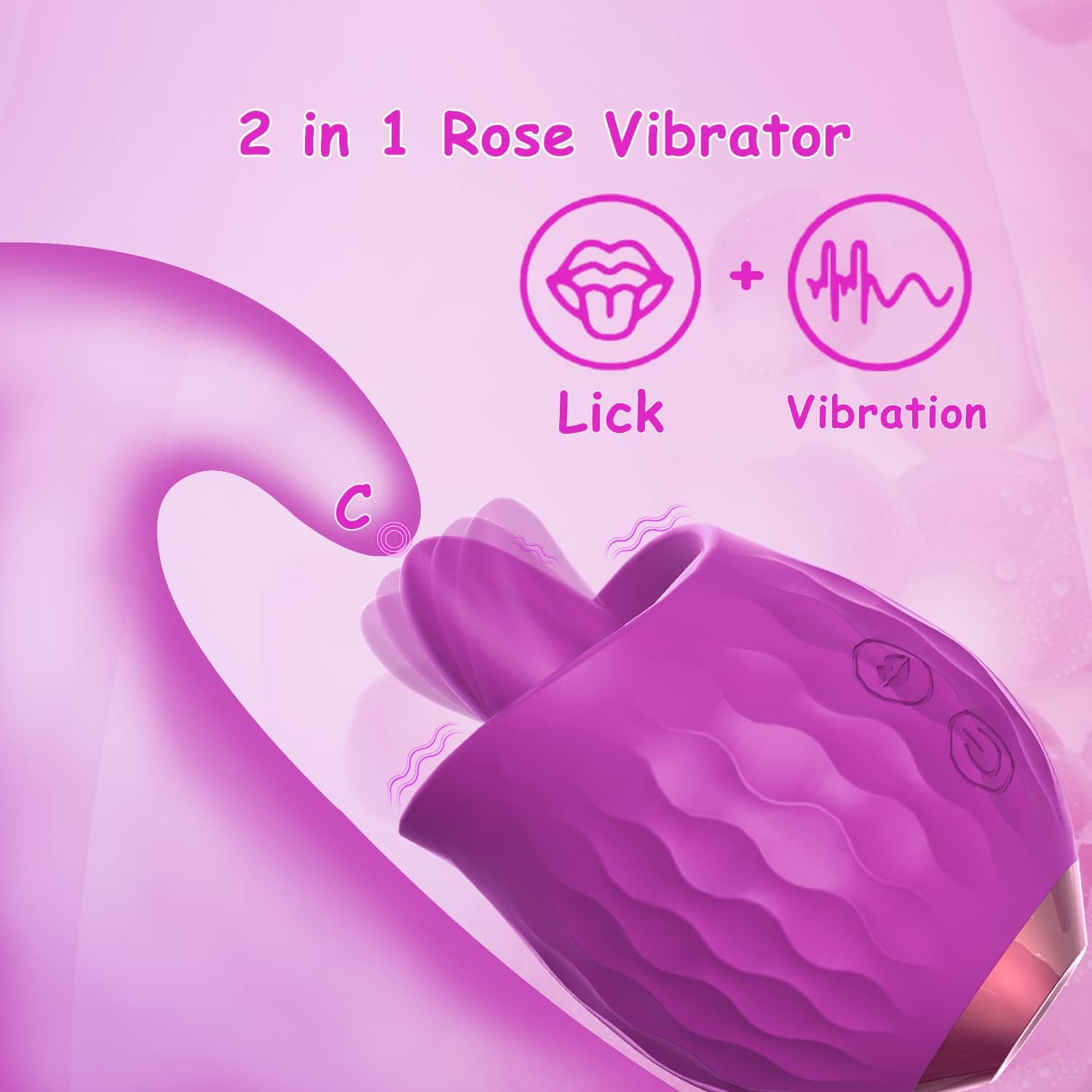 Aroselove -Rose Toy Vibrator For Wome Clitoral Tongue Licking Vibrator - Aroselove