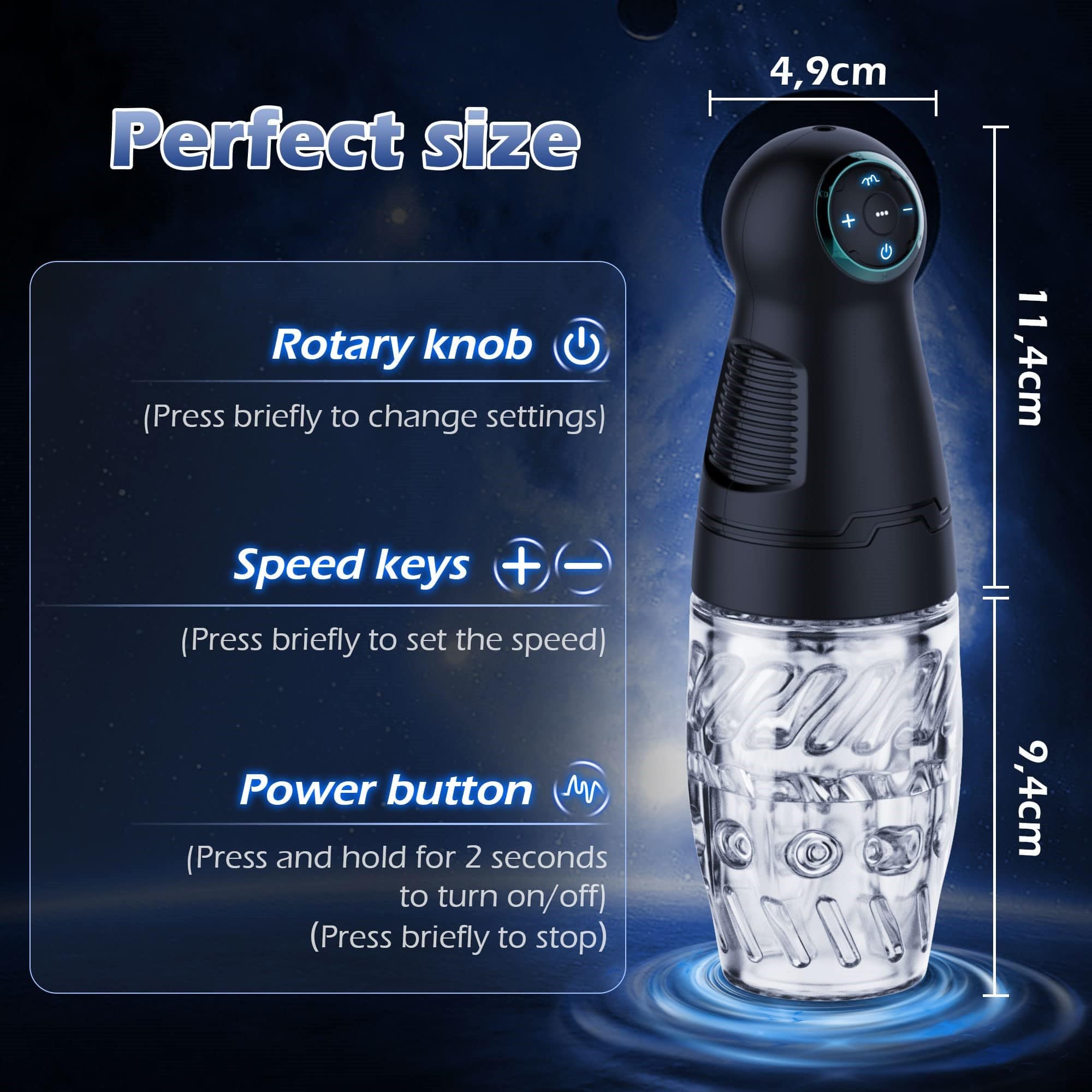 Aroselove - Rebecca 1.0 Male Masturbator Male Masturbators Cup With 4 Rotation & 3 Speed Modes - Aroselove