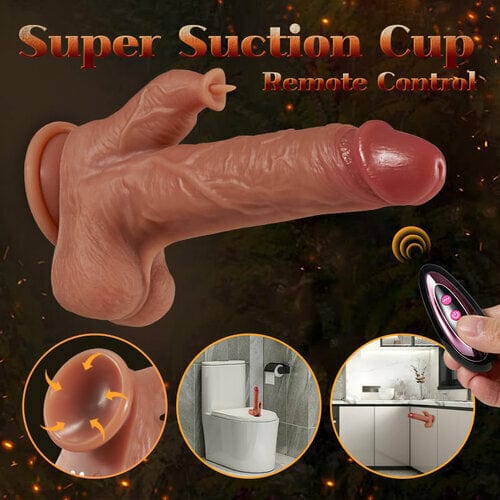Aroselove - Reed 9 Vibrating Tongue Licking 3 Thrusting & Swing Heating 8.67 Inch Realistic Dildo - Aroselove