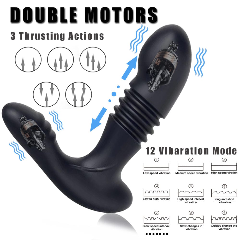 Aroselove - Men's Retractable Prostate Anal Plug G-point Stick Vibrator - Aroselove