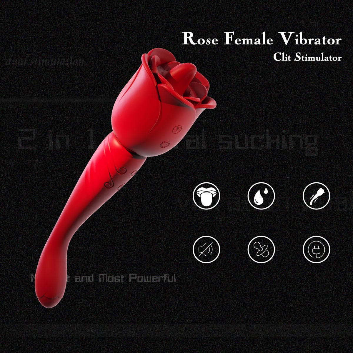 Aroselove - Rose Honey Tongue Licking Vibration G Point Massage Stick Nipple Masturbation Device - Aroselove