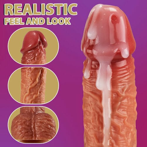 Aroselove - 3-in-1 Thrusting 5 Vibrations 42 ¡æ Heating Realistic Non-sticky Blush Dildo 9 Inch - Aroselove