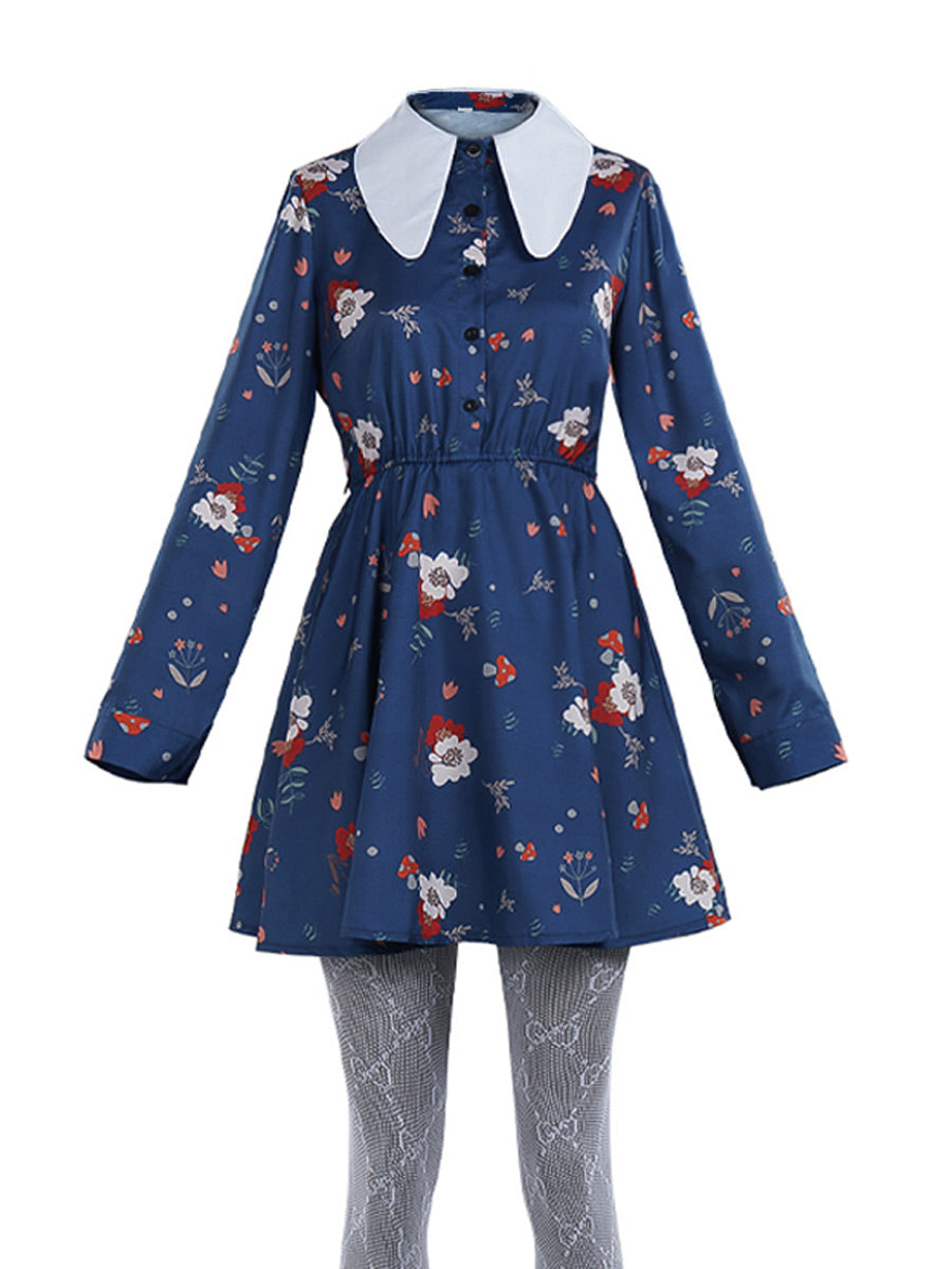 Floral Print Fancy Dress Outfit